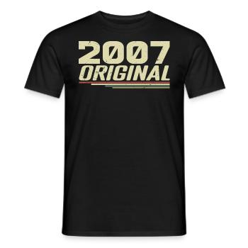 Né en 2007 Vintage 2007 Anniversaire Rétro 2007 - T-shirt homme - noir - Devant - AI Model Male 178 light (178cm)
