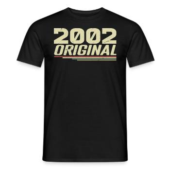 Né en 2002 Vintage 2002 Anniversaire Rétro 2002 - T-shirt homme - noir - Devant - AI Model Male 178 light (178cm)