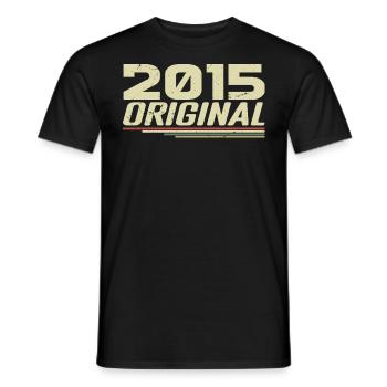 Born in 2015 Vintage 2015 Retro Anniversary 2015 - Men's T-Shirt - black - Front - AI Model Male 178 light (178cm)