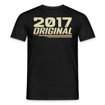 Né en 2017 Vintage 2017 Anniversaire Rétro 2017 - T-shirt homme - noir - Devant - AI Model Male 178 light (178cm)