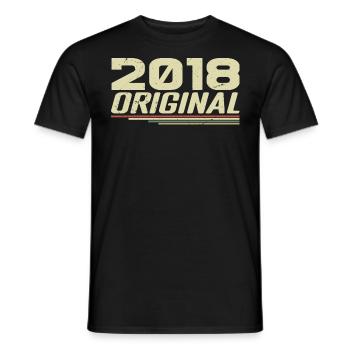 Born in 2018 Vintage 2018 Retro Birthday 2018 - Men's T-Shirt - black - Front - AI Model Male 178 light (178cm)
