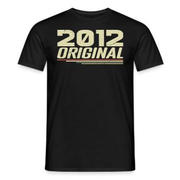 Born in 2012 Vintage 2012 Retro Anniversary 2012 - Men's T-Shirt - black - Front - AI Model Male 178 light (178cm)