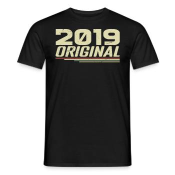 Né en 2019 Vintage 2019 Anniversaire Rétro 2019 - T-shirt homme - noir - Devant - AI Model Male 178 light (178cm)
