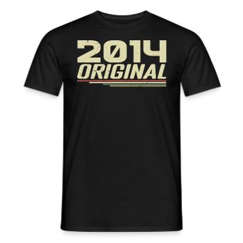 Born in 2014 Vintage 2014 Retro Anniversary 2014 - Men's T-Shirt - black - Front - AI Model Male 178 light (178cm)