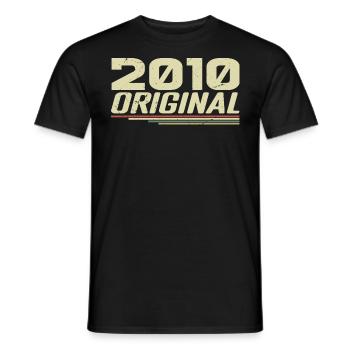 Né en 2010 Vintage 2010 Anniversaire Rétro 2010 - T-shirt homme - noir - Devant - AI Model Male 178 light (178cm)