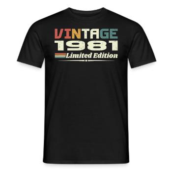 Jahrgang 1981 Geschenk 1981 Geburtstag 1981 Retro - Männer T-Shirt - Schwarz - Vorne - AI Model Male 178 light (178cm)