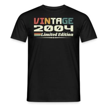 Jahrgang 2004 Geschenk 2004 Geburtstag 2004 Retro - Männer T-Shirt - Schwarz - Vorne - AI Model Male 178 light (178cm)