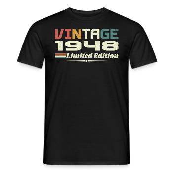 Jahrgang 1948 Geschenk 1948 Geburtstag 1948 Retro - Männer T-Shirt - Schwarz - Vorne - AI Model Male 178 light (178cm)