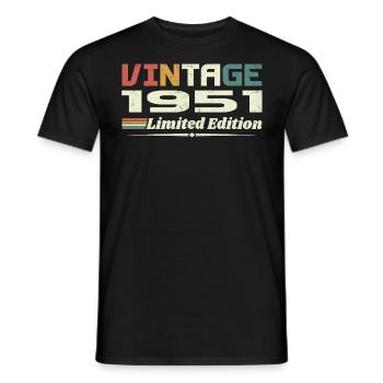 Jahrgang 1951 Geschenk 1951 Geburtstag 1951 Retro - Männer T-Shirt - Schwarz - Vorne - AI Model Male 178 light (178cm)