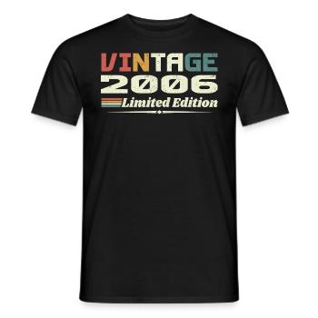 Jahrgang 2006 Geschenk 2006 Geburtstag 2006 Retro - Männer T-Shirt - Schwarz - Vorne - AI Model Male 178 light (178cm)