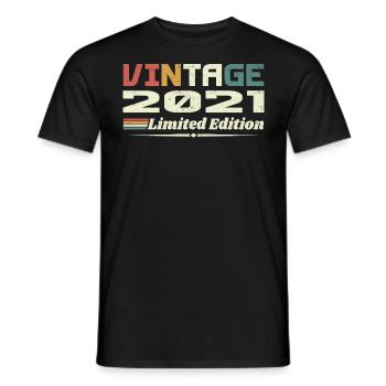 Jahrgang 2021 Geschenk 2021 Geburtstag 2021 Retro - Männer T-Shirt - Schwarz - Vorne - AI Model Male 178 light (178cm)