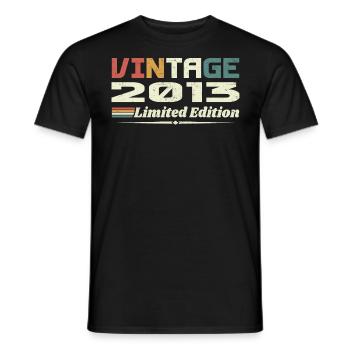 Vintage 2013 Cadeau 2013 Anniversaire 2013 Retro - T-shirt homme - noir - Devant - AI Model Male 178 light (178cm)
