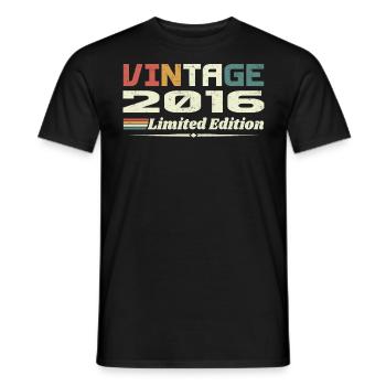 Vintage 2016 Gift 2016 Retro Birthday 2016 - Men's T-Shirt - black - Front - AI Model Male 178 light (178cm)
