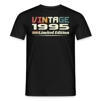 Vintage 1995 Cadeau 1995 Anniversaire 1995 Retro - T-shirt homme - noir - Devant - AI Model Male 178 light (178cm)