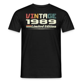 Vintage 1989 Gift 1989 Birthday 1989 Retro - Men's T-Shirt - black - Front - AI Model Male 178 light (178cm)
