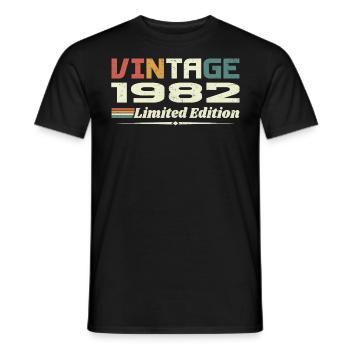 Jahrgang 1982 Geschenk 1982 Geburtstag 1982 Retro - Männer T-Shirt - Schwarz - Vorne - AI Model Male 178 light (178cm)