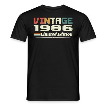 Vintage 1986 Cadeau 1986 Anniversaire 1986 Retro - T-shirt homme - noir - Devant - AI Model Male 178 light (178cm)