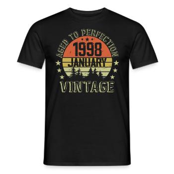 Geboren im Januar Geburtstagsgeschenk Januar 1998 - Männer T-Shirt - Schwarz - Vorne - AI Model Male 178 light (178cm)