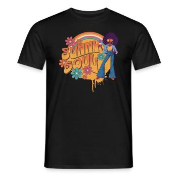 Sunny Soul - 70s Vibes! - Men's T-Shirt - black - Front - AI Model Male 178 light (178cm)