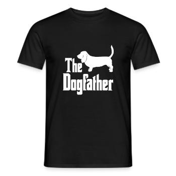Cadeau rigolo pour chien Dogfather Basset Hound - T-shirt homme - noir - Devant - AI Model Male 178 light (178cm)