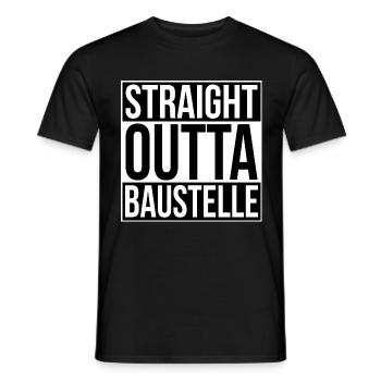 Straight Outta Construction Site - Men's T-Shirt - black - Front - AI Model Male 178 light (178cm)