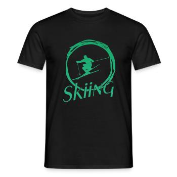 skiing, ski fahren, ski geschenk, ski - Männer T-Shirt - Schwarz - Vorne - AI Model Male 178 light (178cm)