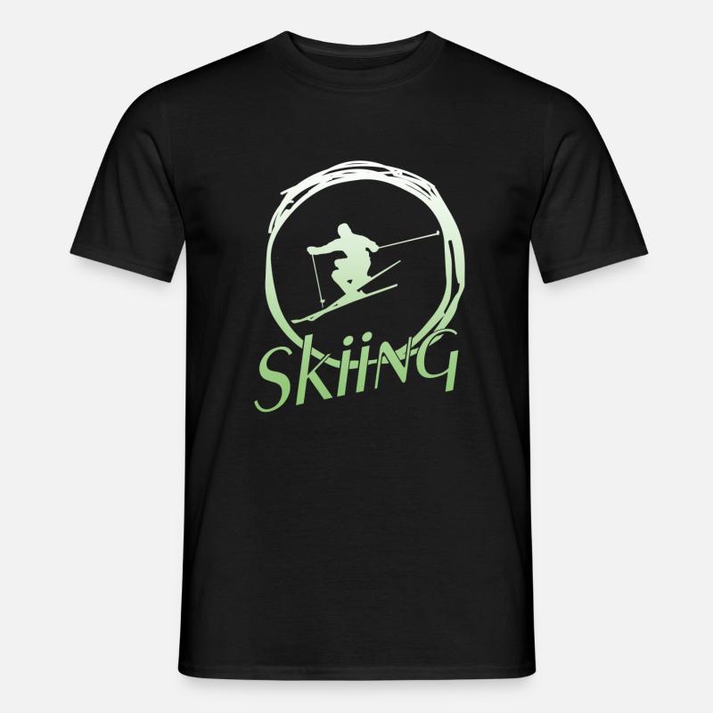 Skiing - Männer T-Shirt - Schwarz