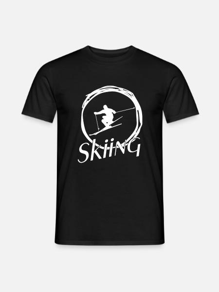 skiing - Männer T-Shirt - Schwarz