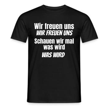 Meme Schauen wir mal was wird - Männer T-Shirt - Schwarz - Vorne - AI Model Male 178 light (178cm)