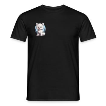 Cute wolf or husky dog - Men's T-Shirt - black - Front - AI Model Male 178 light (178cm)