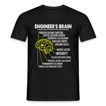 Future engineer's brain engineering student - Men's T-Shirt - black - Front - AI Model Male 178 light (178cm)
