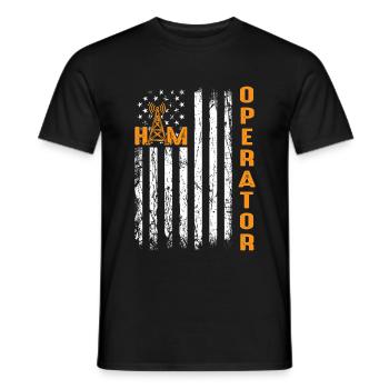 Amateurfunker Amateur USA Flagge - Männer T-Shirt - Schwarz - Vorne - AI Model Male 178 light (178cm)