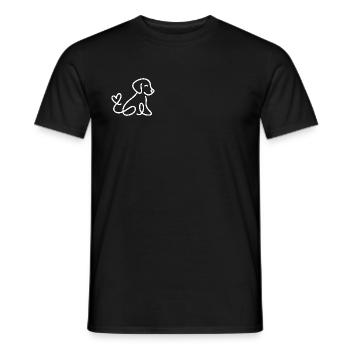 Un chien mignon avec un cœur à la queue - T-shirt homme - noir - Devant - AI Model Male 178 light (178cm)