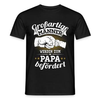 Great men are promoted to dad - Men's T-Shirt - black - Front - AI Model Male 178 light (178cm)