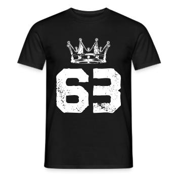 63 Number crown - Men's T-Shirt - black - Front - AI Model Male 178 light (178cm)