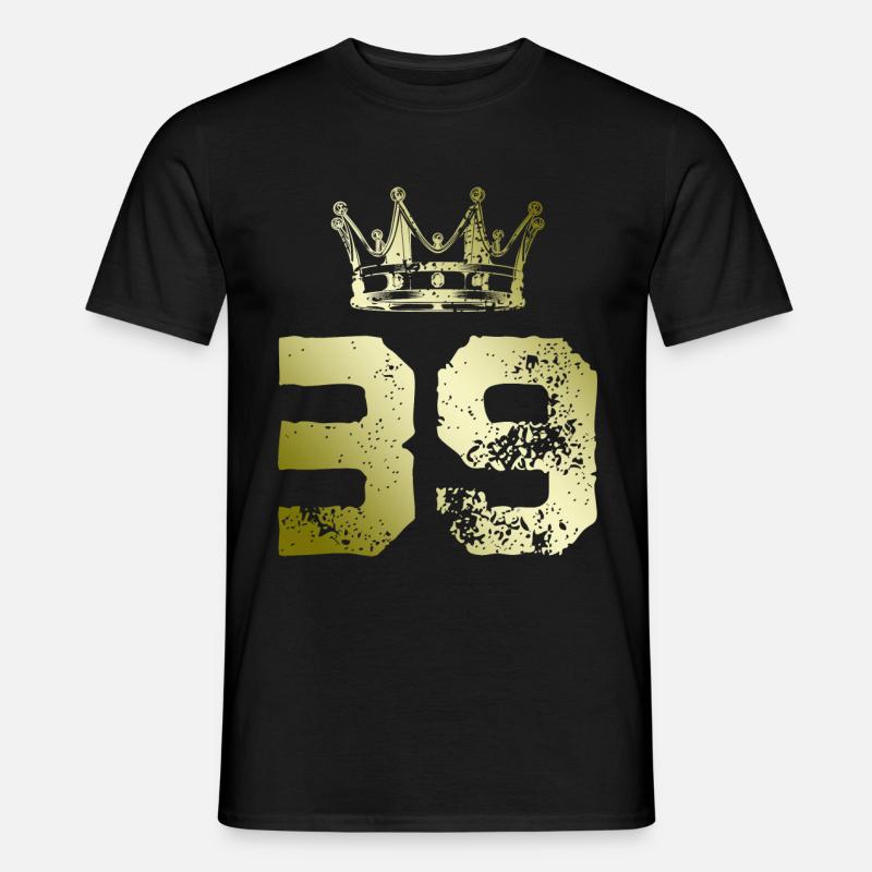 39 Zahl Krone - Männer T-Shirt - Schwarz