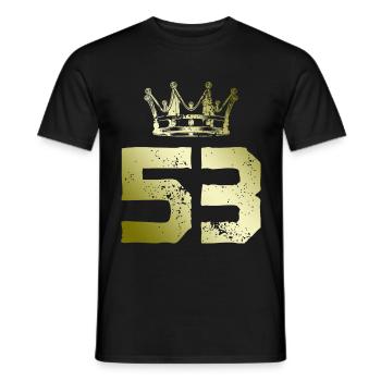 53 Number crown - Men's T-Shirt - black - Front - AI Model Male 178 light (178cm)