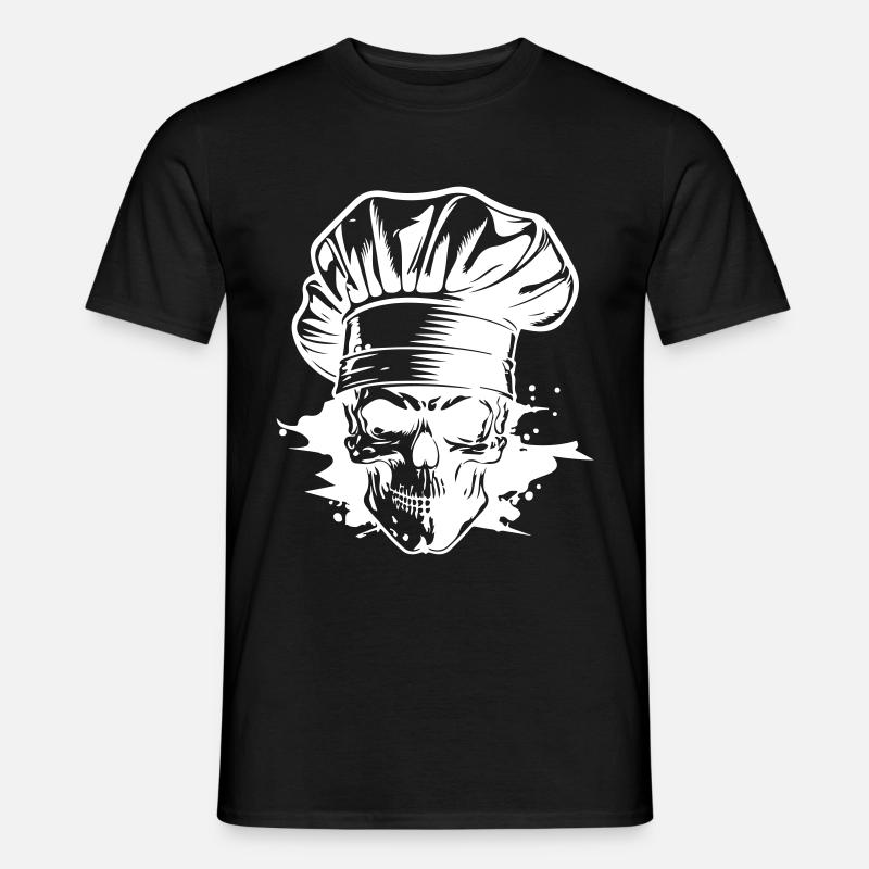 Koch Skelett Chef - Männer T-Shirt - Schwarz
