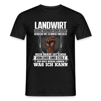 LANDWIRT - Ehre und Stolz - Männer T-Shirt - Schwarz - Vorne - AI Model Male 178 light (178cm)