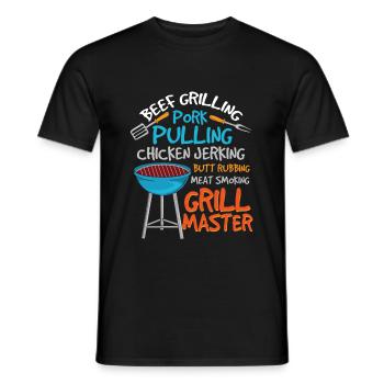 Meat BBQ I BBQ I Gift for Griller - Men's T-Shirt - black - Front - AI Model Male 178 light (178cm)