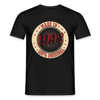 Made in 1992 the original - Men's T-Shirt - black - Front - AI Model Male 178 light (178cm)