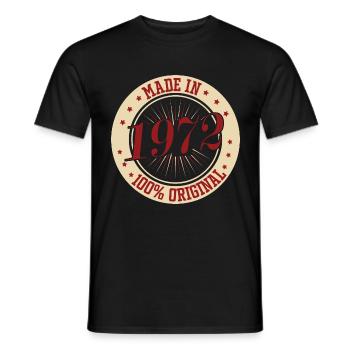 Made in 1972 100 The Original Birthday Saying - Men's T-Shirt - black - Front - AI Model Male 178 light (178cm)