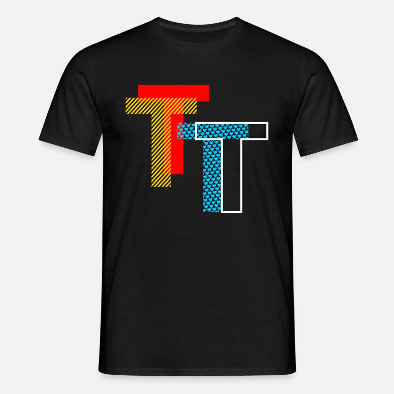 T Initial - Männer T-Shirt - Schwarz