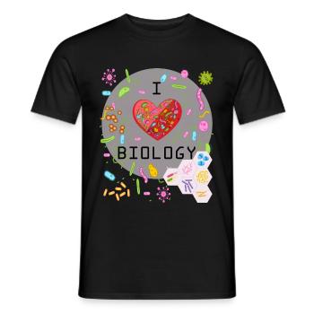 I Love Biology - Ich liebe Biologie | Fun Shirt - Männer T-Shirt - Schwarz - Vorne - AI Model Male 178 light (178cm)