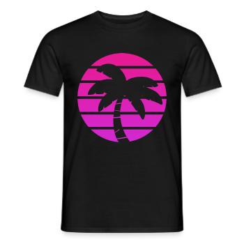 Palm Tree Sunset Lovers - Men's T-Shirt - black - Front - AI Model Male 178 light (178cm)