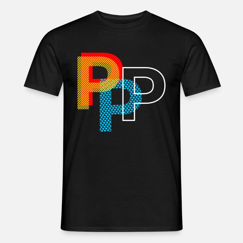 Buchstabe P - Männer T-Shirt - Schwarz