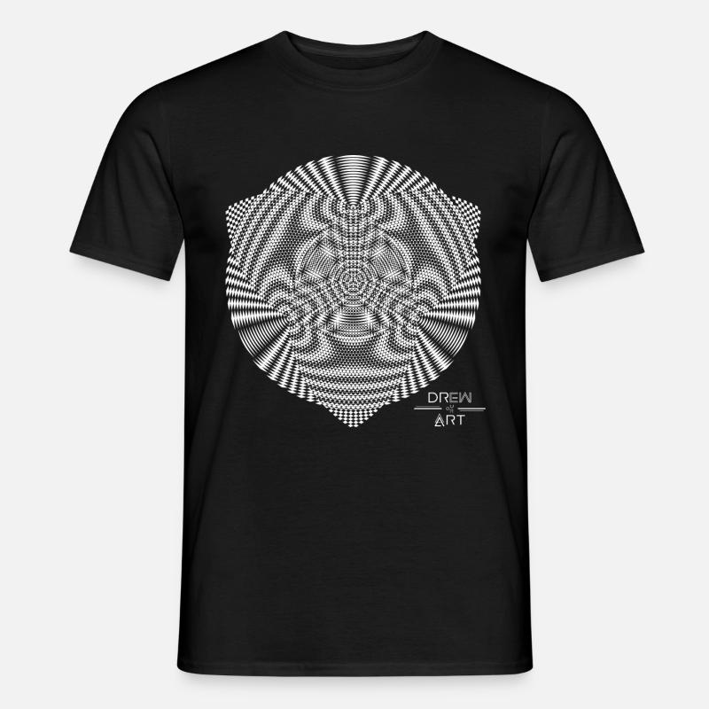 Techno / Crop Circle / DREW ART - Men’s T-shirt - black