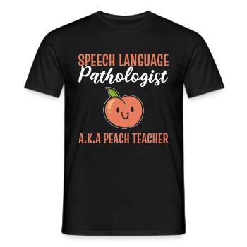 Professeur de pêche. Cadeau de thérapeute Peach - T-shirt homme - noir - Devant - AI Model Male 178 light (178cm)