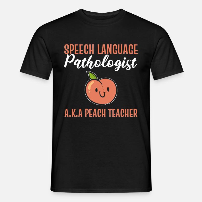 Pfirsichlehrer. Pfirsichtherapeut Geschenk - Männer T-Shirt - Schwarz