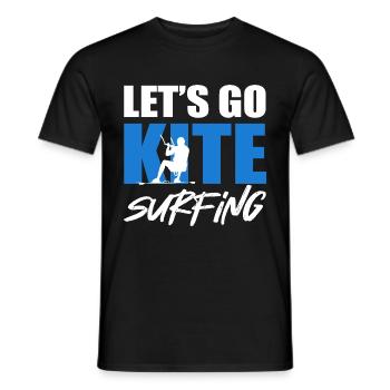 Go Kite Surf Kitesurf -Passionné Gesc - T-shirt homme - noir - Devant - AI Model Male 178 light (178cm)